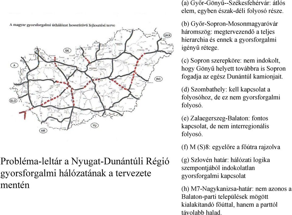 (e) Zalaegerszeg-Balaton: fontos kapcsolat, de nem interregionális folyosó.