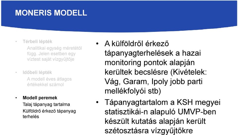 tartalma Külföldrő érkező tápanyag terhelés Akülföldről érkező tápanyagterhelések a hazai monitoring pontok alapján kerültek