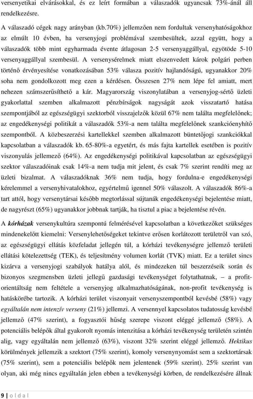 versenyaggállyal, egyötöde 5-10 versenyaggállyal szembesül.