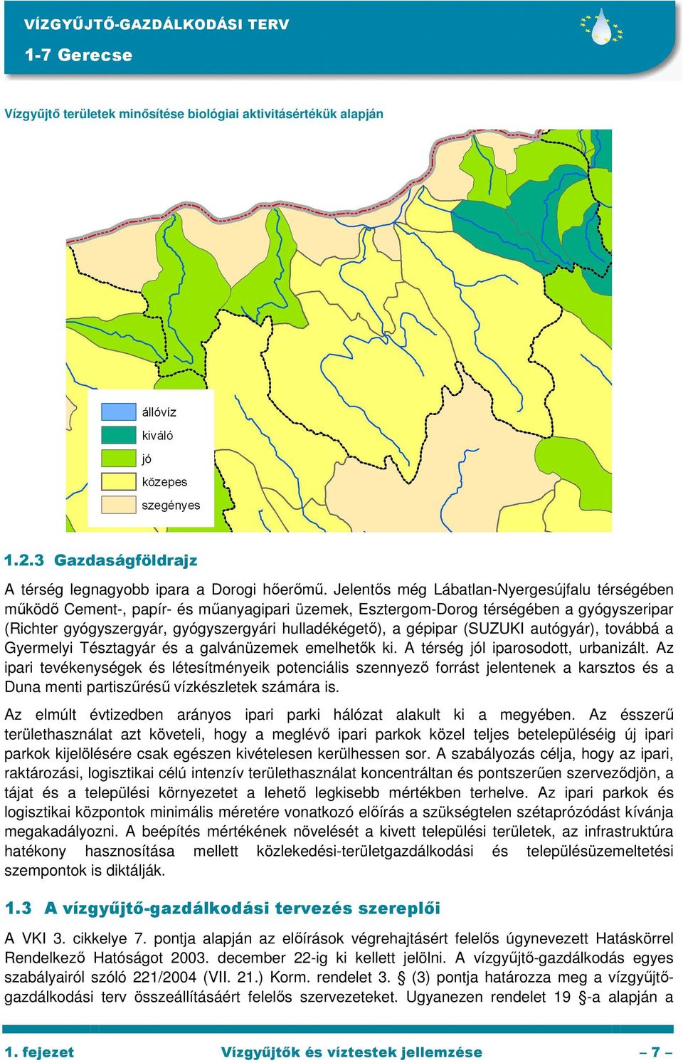 gépipar (SUZUKI autógyár), továbbá a Gyermelyi Tésztagyár és a galvánüzemek emelhetık ki. A térség jól iparosodott, urbanizált.