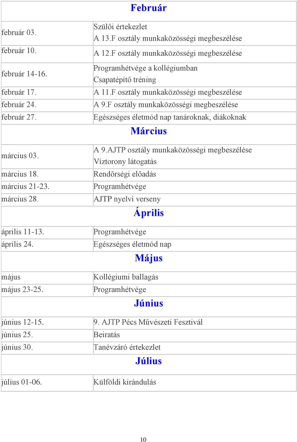 F osztály munkaközösségi megbeszélése A 9.F osztály munkaközösségi megbeszélése Egészséges életmód nap tanároknak, diákoknak Március A 9.