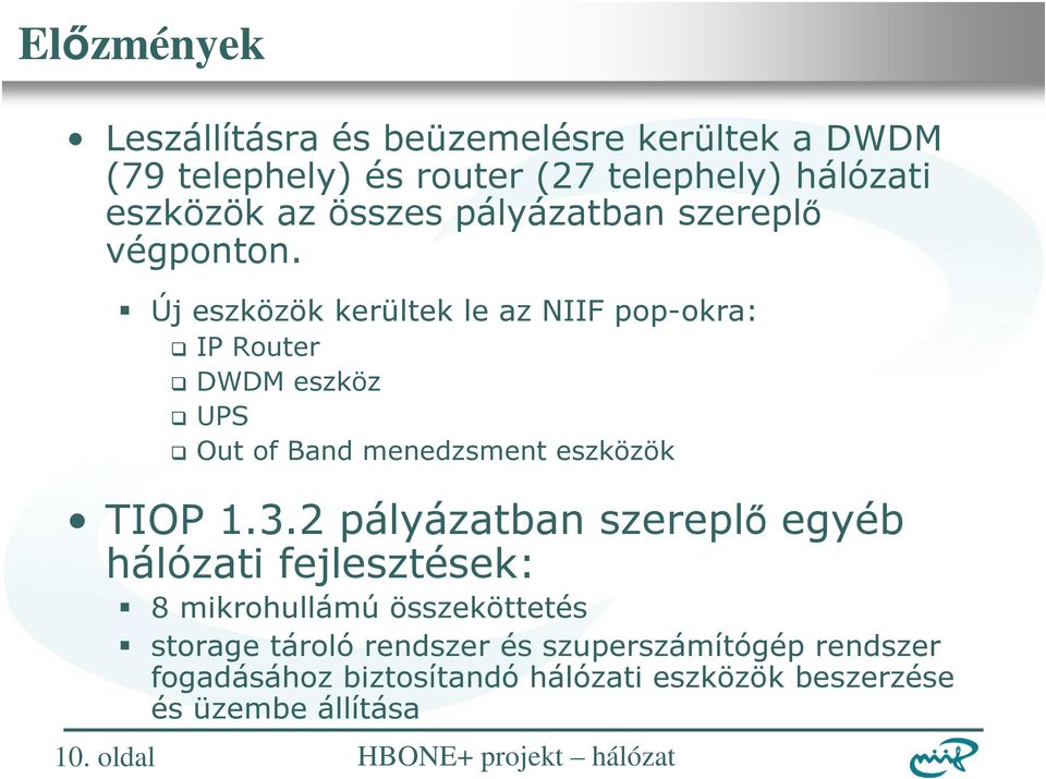 pályázatban szereplı végponton.