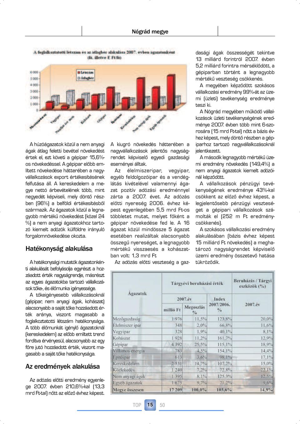 A kereskedelem a megye nettó árbevételének több, mint negyedét képviseli, mely döntõ részben (96%) a belföldi értékesítésbõl származik.