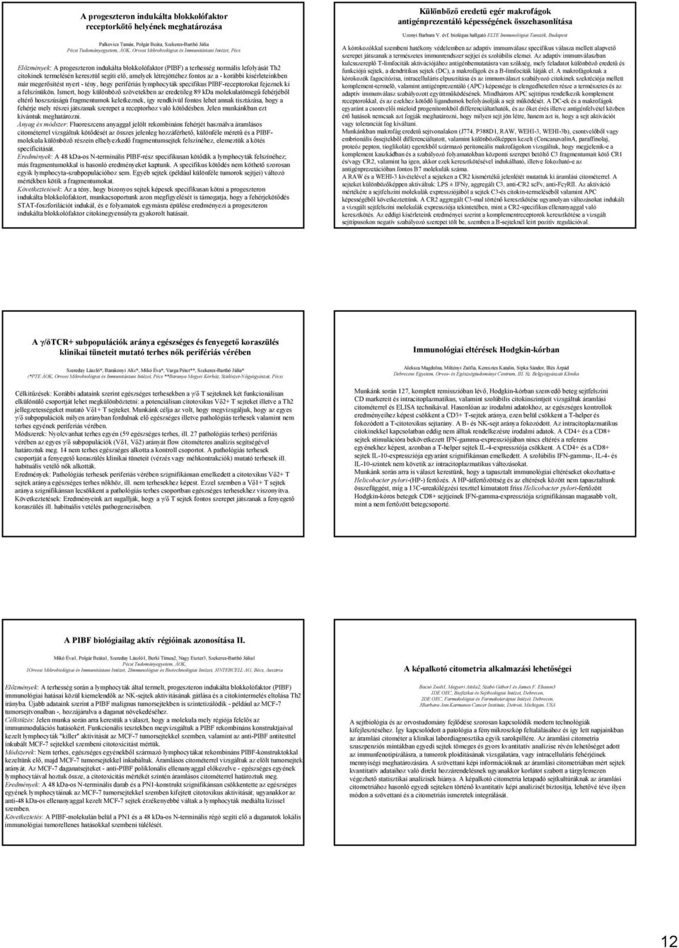 kísérleteinkben már megerősítést nyert - tény, hogy perifériás lymphocyták specifikus PIBF-receptorokat fejeznek ki a felszínükön.