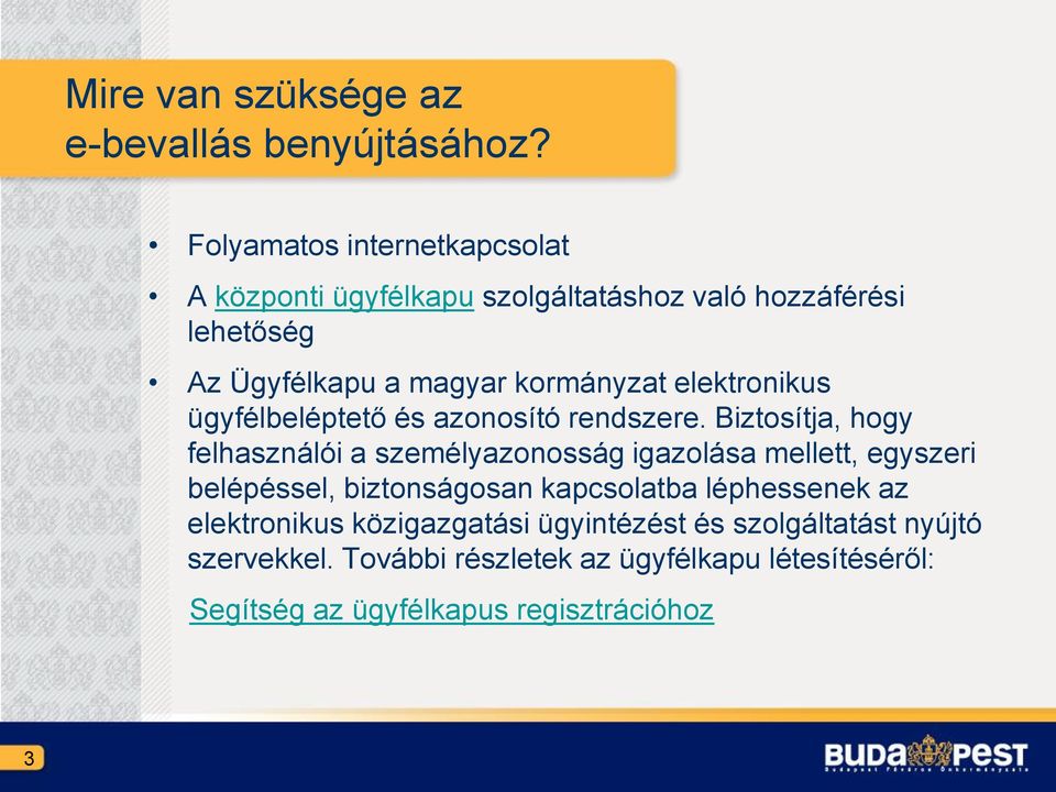 elektronikus ügyfélbeléptető és azonosító rendszere.