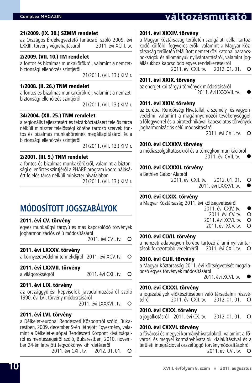 ) TNM rendelet a fontos és bizalmas munkakörökről, valamint a nemzetbiztonsági ellenőrzés szintjéről 21/2011. (VII. 13.) KIM r. 34/2004. (XII. 25.