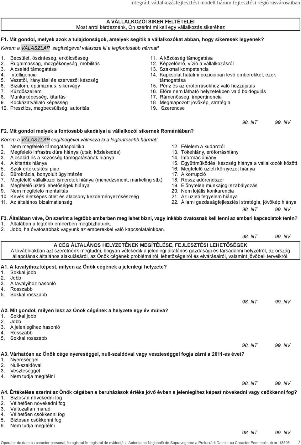 Becsület, őszinteség, erkölcsösség 2. Rugalmasság, mozgékonyság, mobilitás 3. A család támogatása 4. Intelligencia 5. Vezetői, irányítási és szervezői készség 6. Bizalom, optimizmus, sikervágy 7.