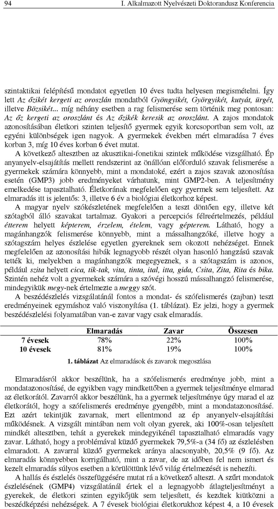.. míg néhány esetben a rag felismerése sem történik meg pontosan: Az őz kergeti az oroszlánt és Az őzikék keresik az oroszlánt.