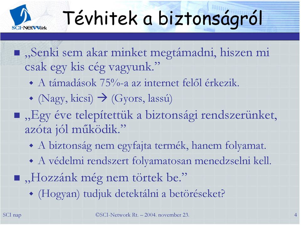 (Nagy, kicsi) (Gyors, lassú) Egy éve telepítettük a biztonsági rendszerünket, azóta jól működik.