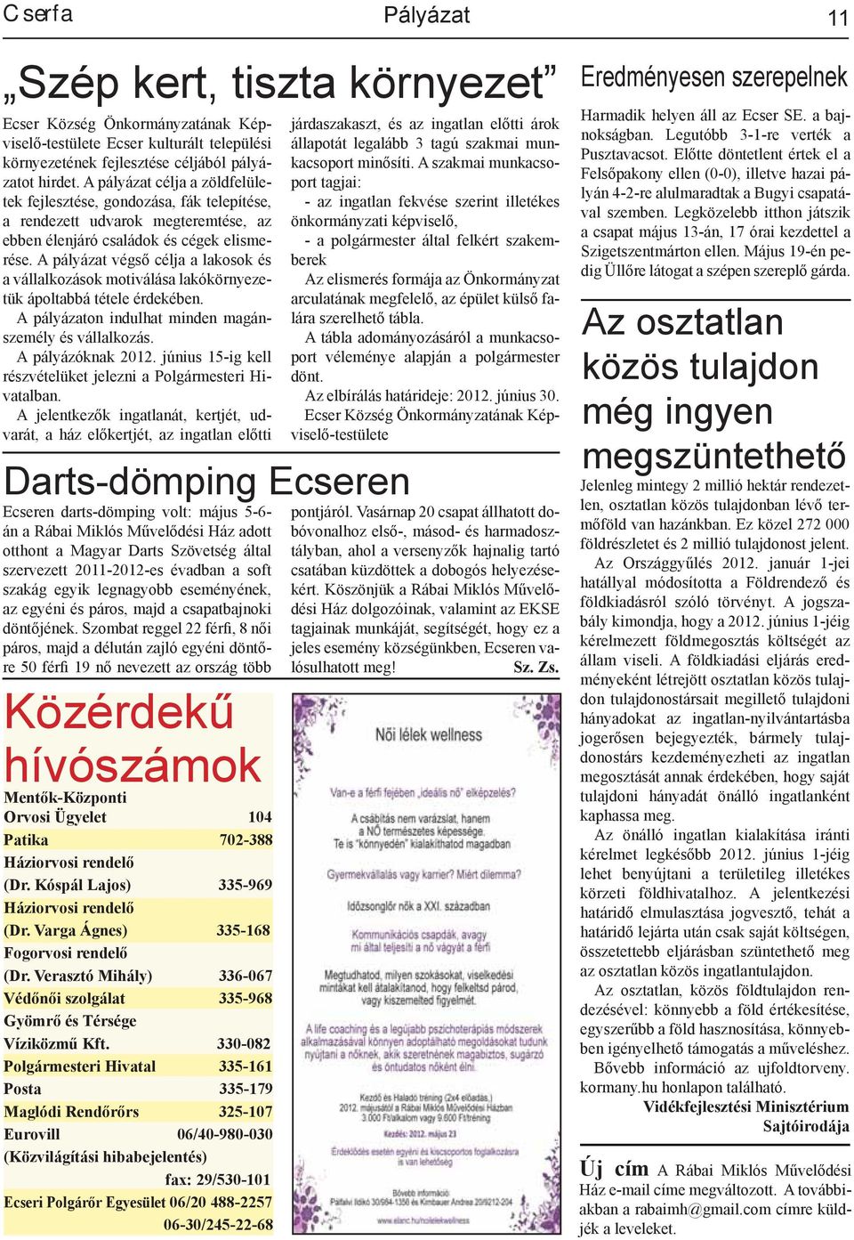 A pályázat végső célja a lakosok és a vállalkozások motiválása lakókörnyezetük ápoltabbá tétele érdekében. A pályázaton indulhat minden magánszemély és vállalkozás. A pályázóknak 2012.