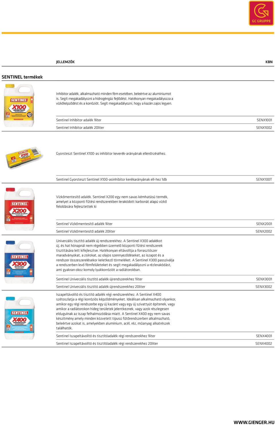 Sentinel Inhibitor adalék 1liter Sentinel Inhibitor adalék 20liter SENX1001 SENX1002 Gyorsteszt Sentinel X100-as inhibitor keverék-arányának ellenőrzéséhez.