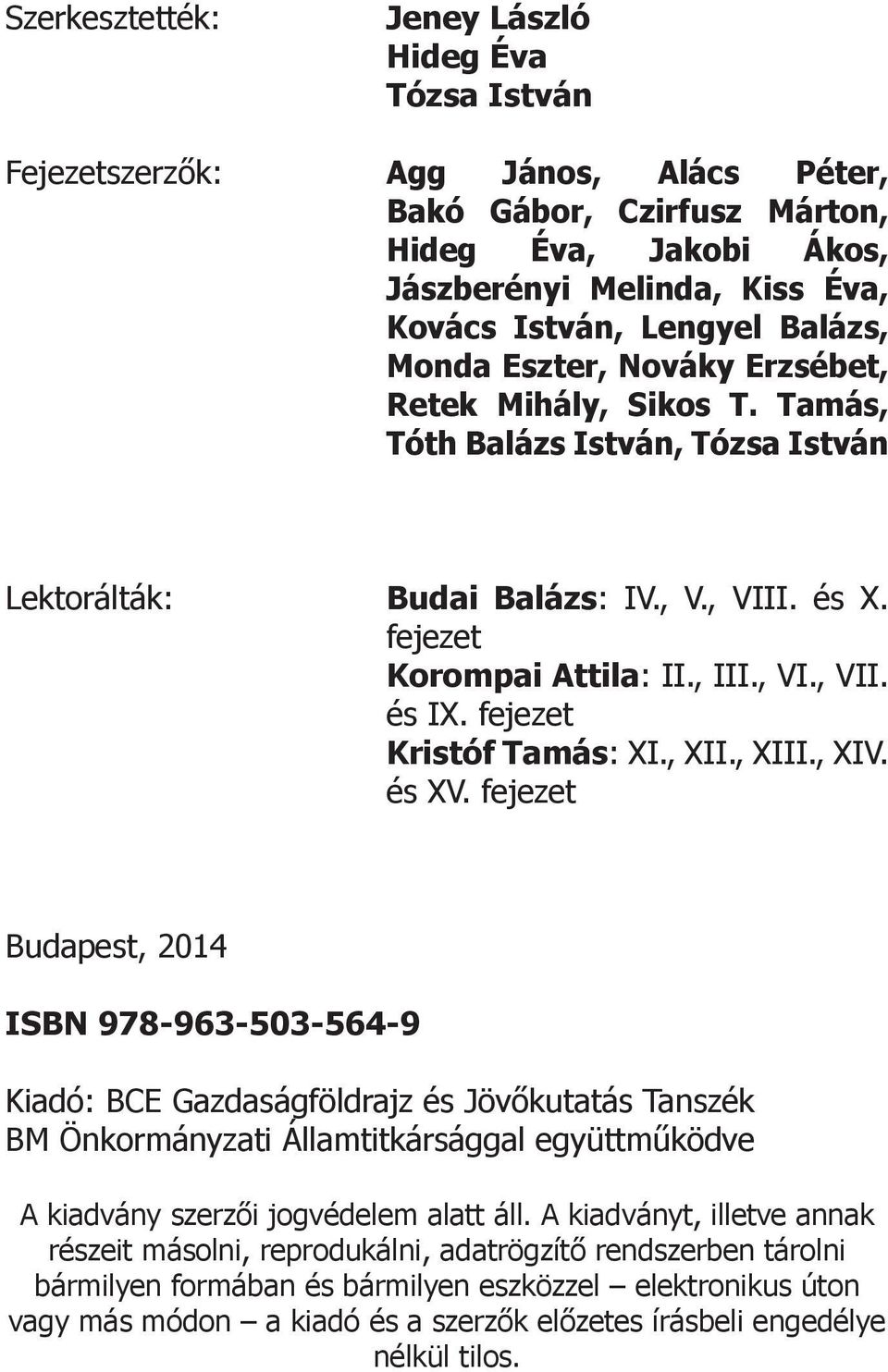 fejezet Kristóf Tamás: XI., XII., XIII., XIV. és XV.