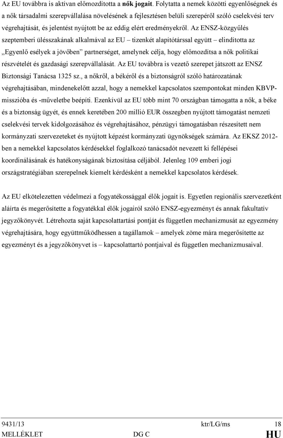 eredményekről.