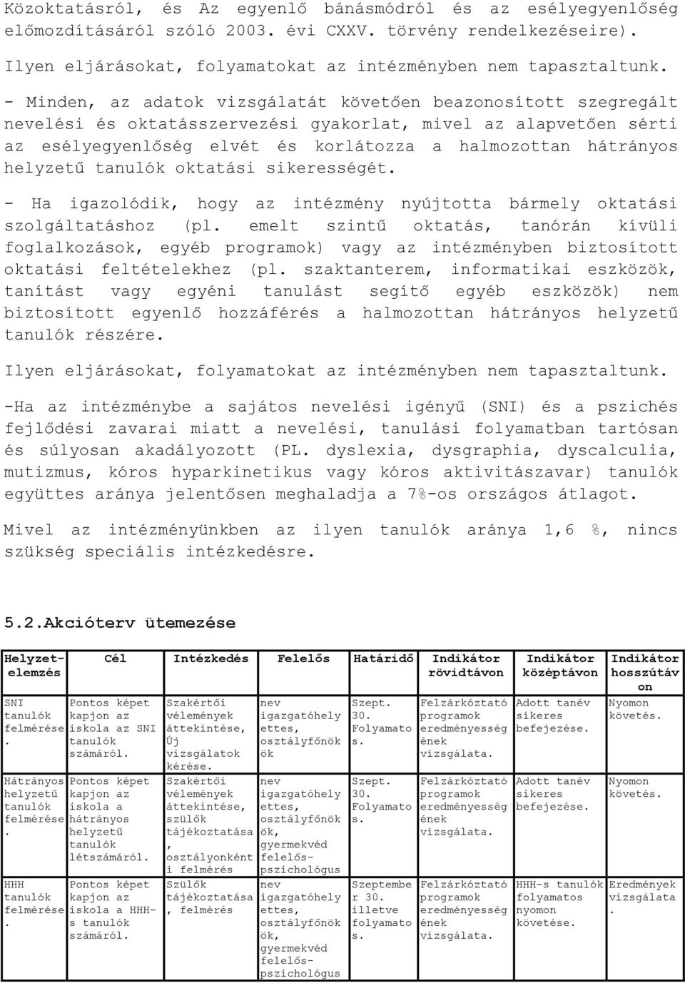 tanulók oktatási sikerességét - Ha igazolódik, hogy az intézmény nyújtotta bármely oktatási szolgáltatáshoz (pl emelt szintű oktatás, tanórán kívüli foglalkozások, egyéb ) vagy az intézményben