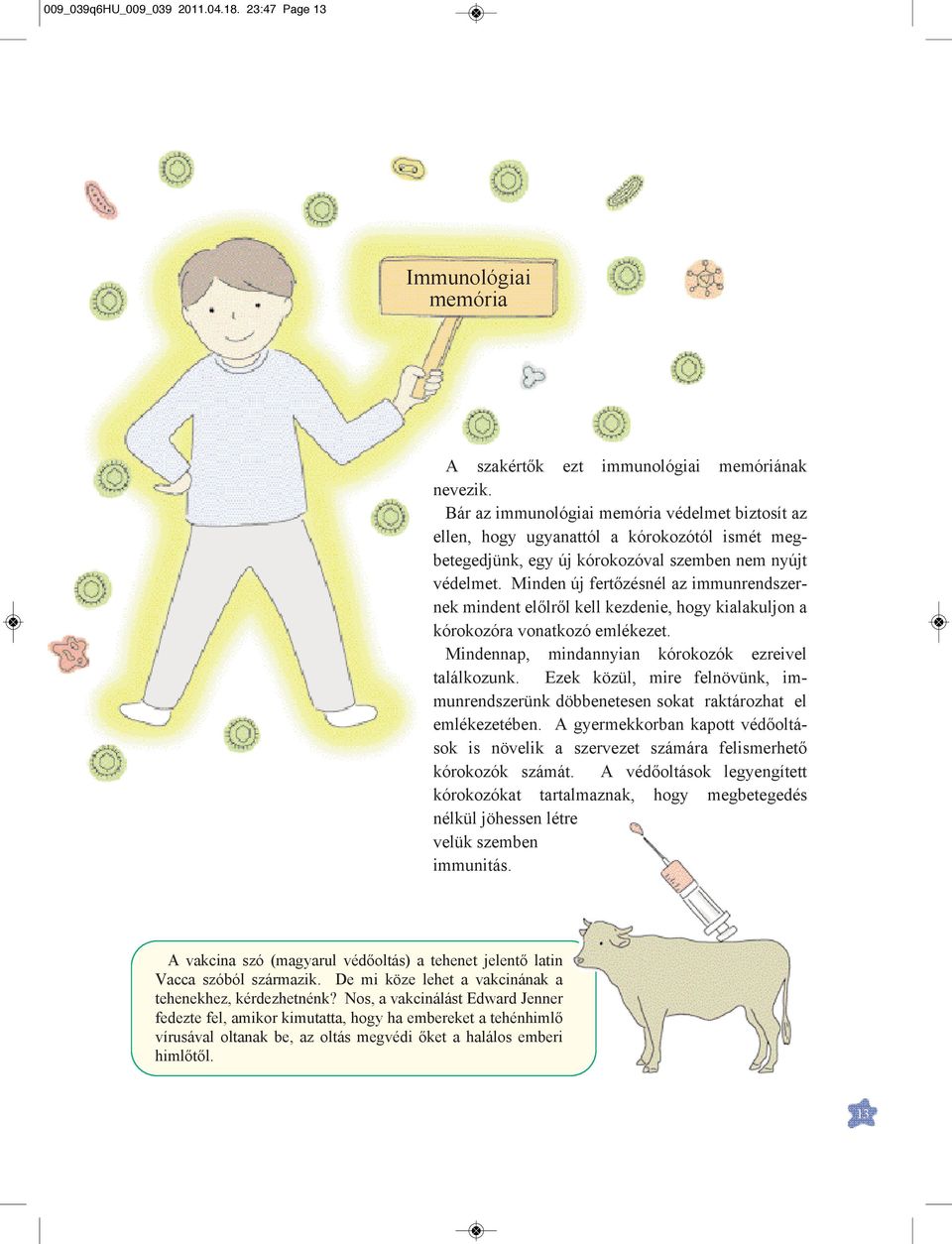 Minden új fertőzésnél az immunrendszernek mindent előlről kell kezdenie, hogy kialakuljon a kórokozóra vonatkozó emlékezet. Mindennap, mindannyian kórokozók ezreivel találkozunk.