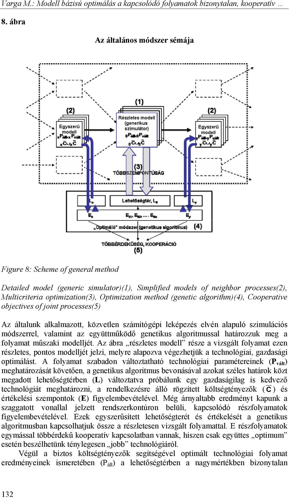 method (genetic algorithm)(4), Cooperative objectives of joint processes(5) Az általunk alkalmazott, közvetlen számítógépi leképezés elvén alapuló szimulációs módszerrel, valamint az együttműködő