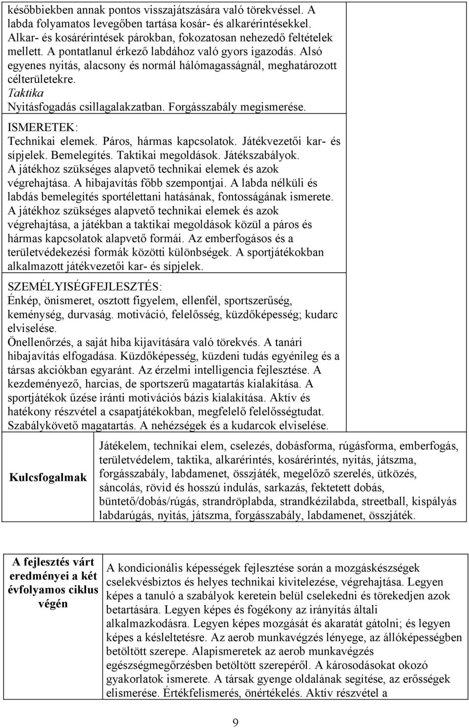 Alsó egyenes nyitás, alacsony és normál hálómagasságnál, meghatározott célterületekre. Taktika Nyitásfogadás csillagalakzatban. Forgásszabály megismerése. ISMERETEK: Technikai elemek.