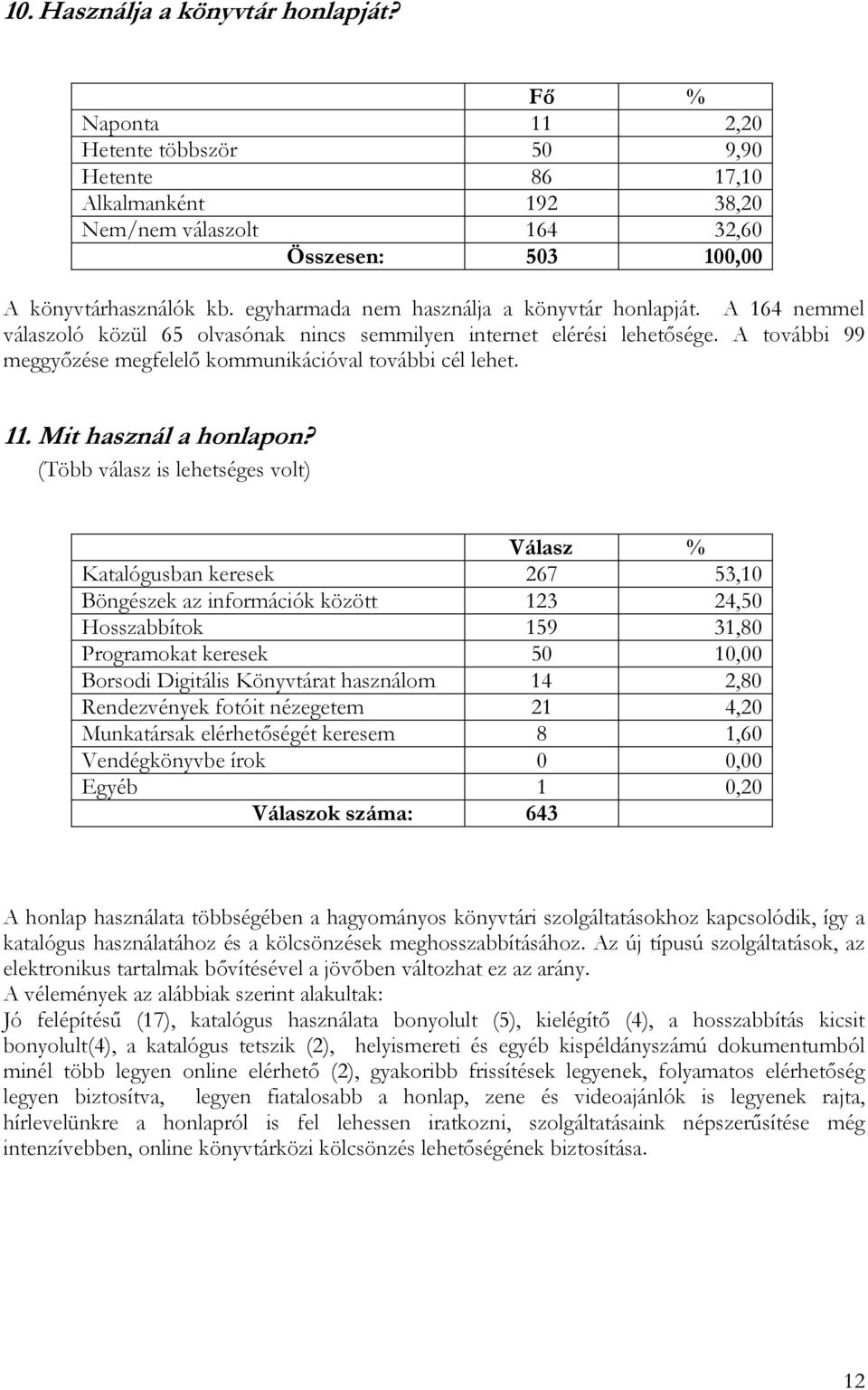 A további 99 meggyızése megfelelı kommunikációval további cél lehet. 11. Mit használ a honlapon?