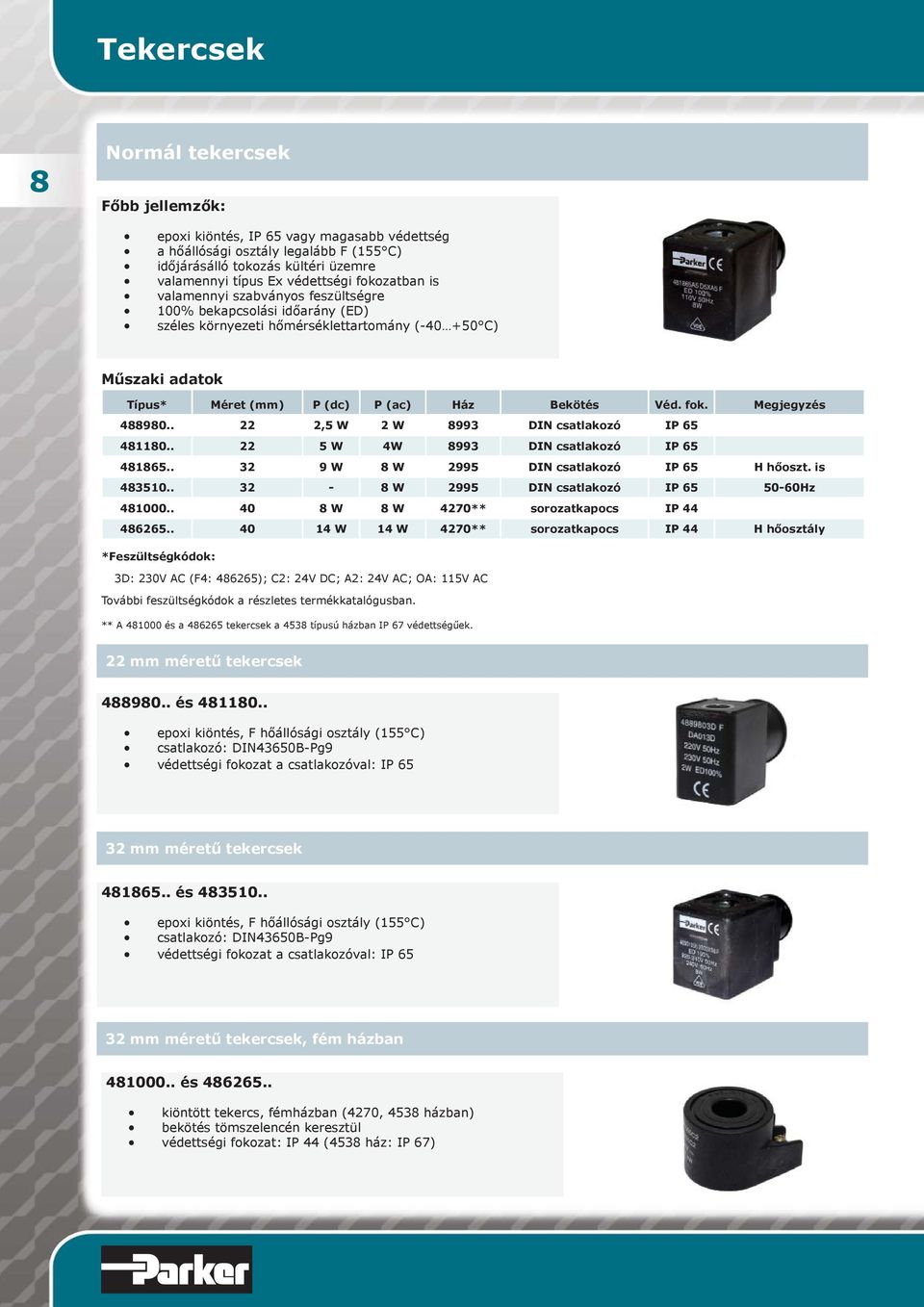 . 22 2,5 W 2 W 8993 DIN csatlakozó IP 65 481180.. 22 5 W 4W 8993 DIN csatlakozó IP 65 481865.. 32 9 W 8 W 2995 DIN csatlakozó IP 65 H hőoszt. is 483510.