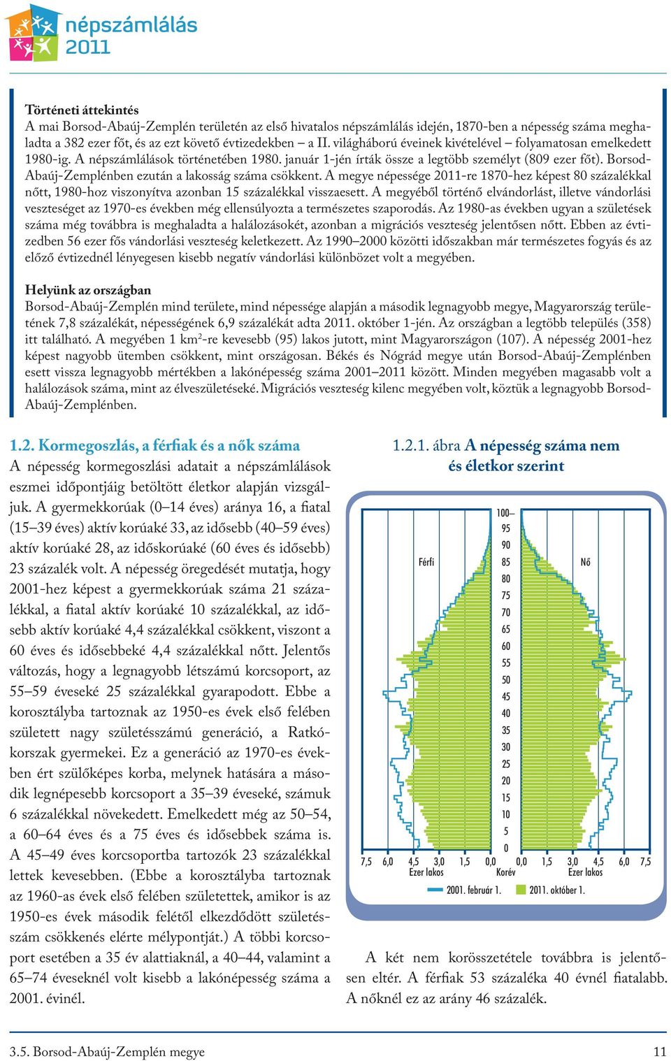 Borsod- Abaúj-Zemplénben ezután a lakosság száma csökkent. A megye népessége 2011-re 1870-hez képest 80 százalékkal nőtt, 1980-hoz viszonyítva azonban 15 százalékkal visszaesett.