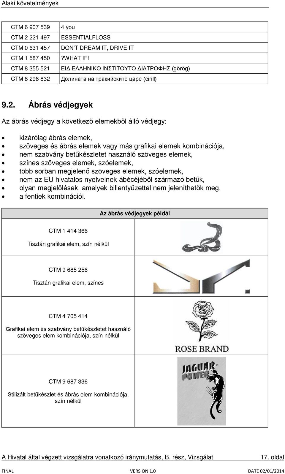 Ábrás védjegyek Az ábrás védjegy a következő elemekből álló védjegy: kizárólag ábrás elemek, szöveges és ábrás elemek vagy más grafikai elemek kombinációja, nem szabvány betűkészletet használó