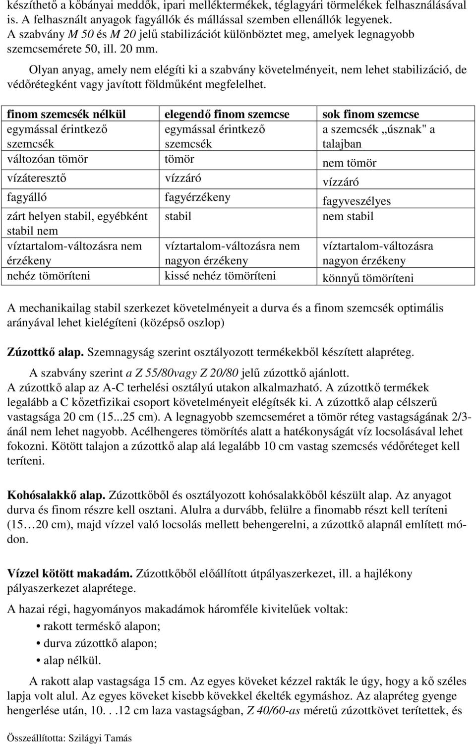 Olyan anyag, amely nem elégíti ki a szabvány követelményeit, nem lehet stabilizáció, de védőrétegként vagy javított földműként megfelelhet.