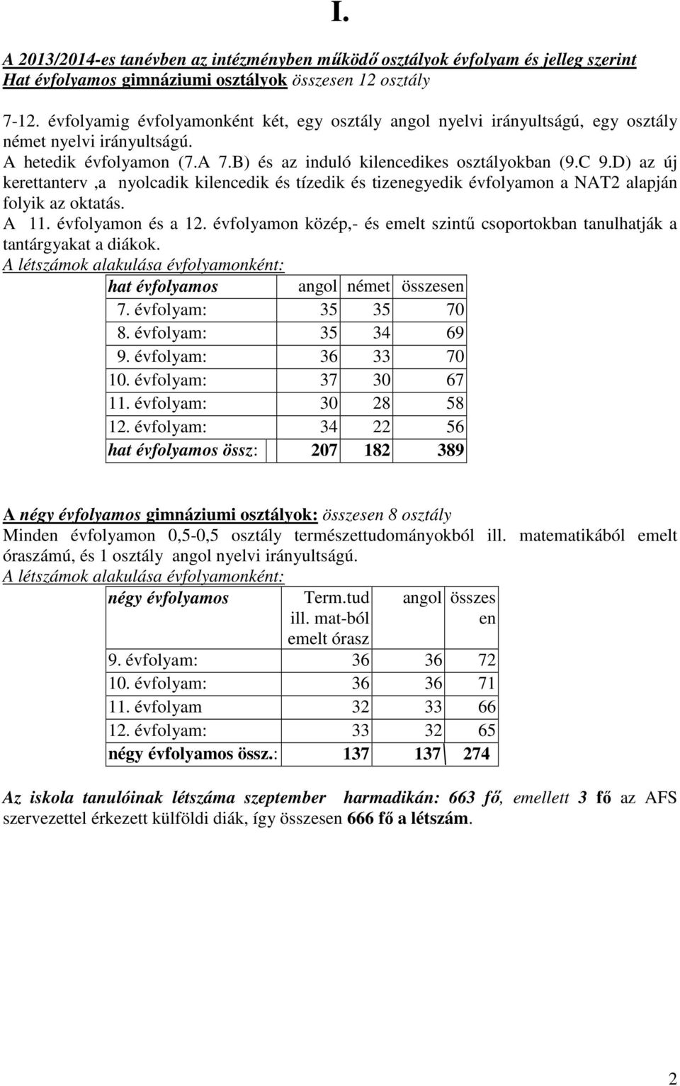 D) az új kerettanterv,a nyolcadik kilencedik és tízedik és tizenegyedik évfolyamon a NAT2 alapján folyik az oktatás. A 11. évfolyamon és a 12.