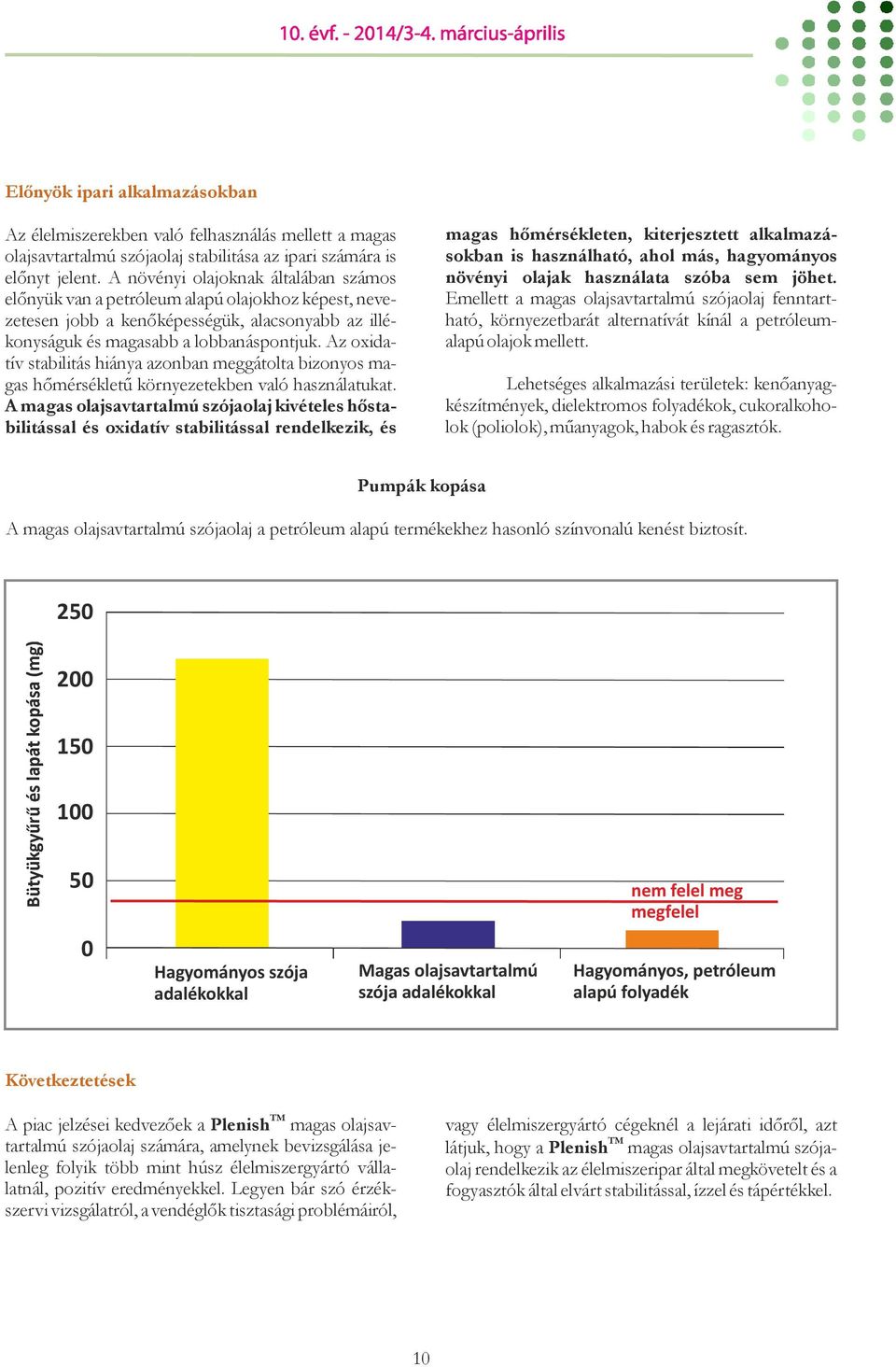 Az oxidatív stabilitás hiánya azonban meggátolta bizonyos magas hőmérsékletű környezetekben való használatukat.