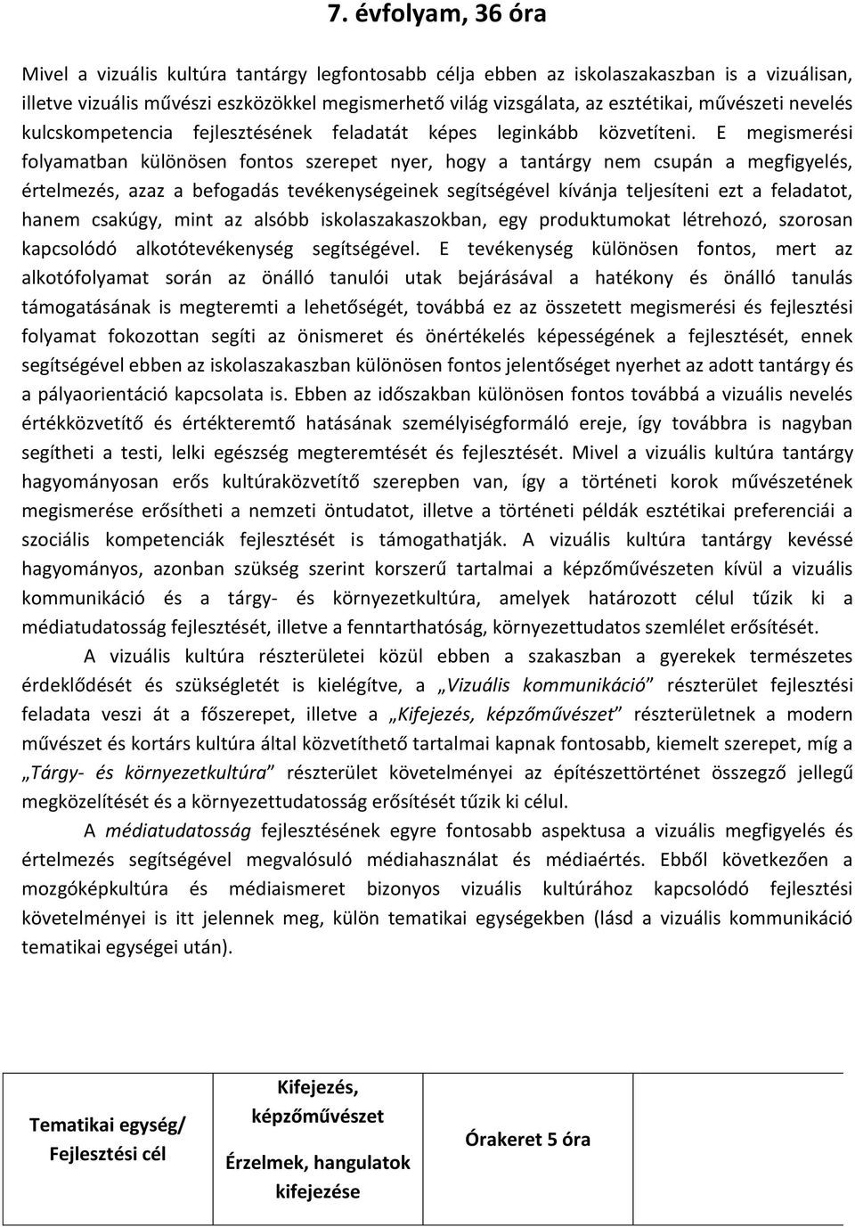 E megismerési folyamatban különösen fontos szerepet nyer, hogy a tantárgy nem csupán a megfigyelés, értelmezés, azaz a befogadás tevékenységeinek segítségével kívánja teljesíteni ezt a feladatot,