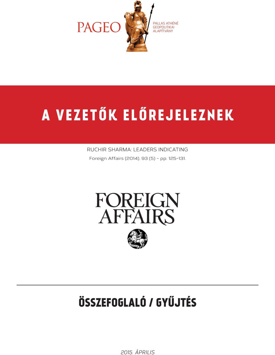 Affairs (2014), 93 (5) - pp.