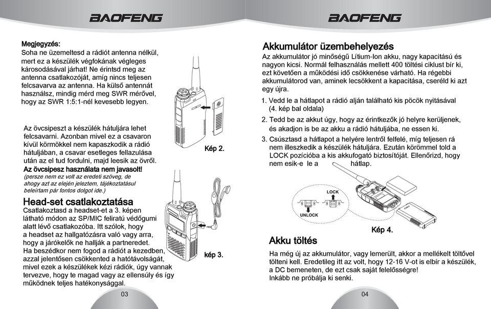 BAOFENG UV-3R Kezelési utasítás. 18 menüs verzió! Javított kiadás V1.1 -  PDF Ingyenes letöltés