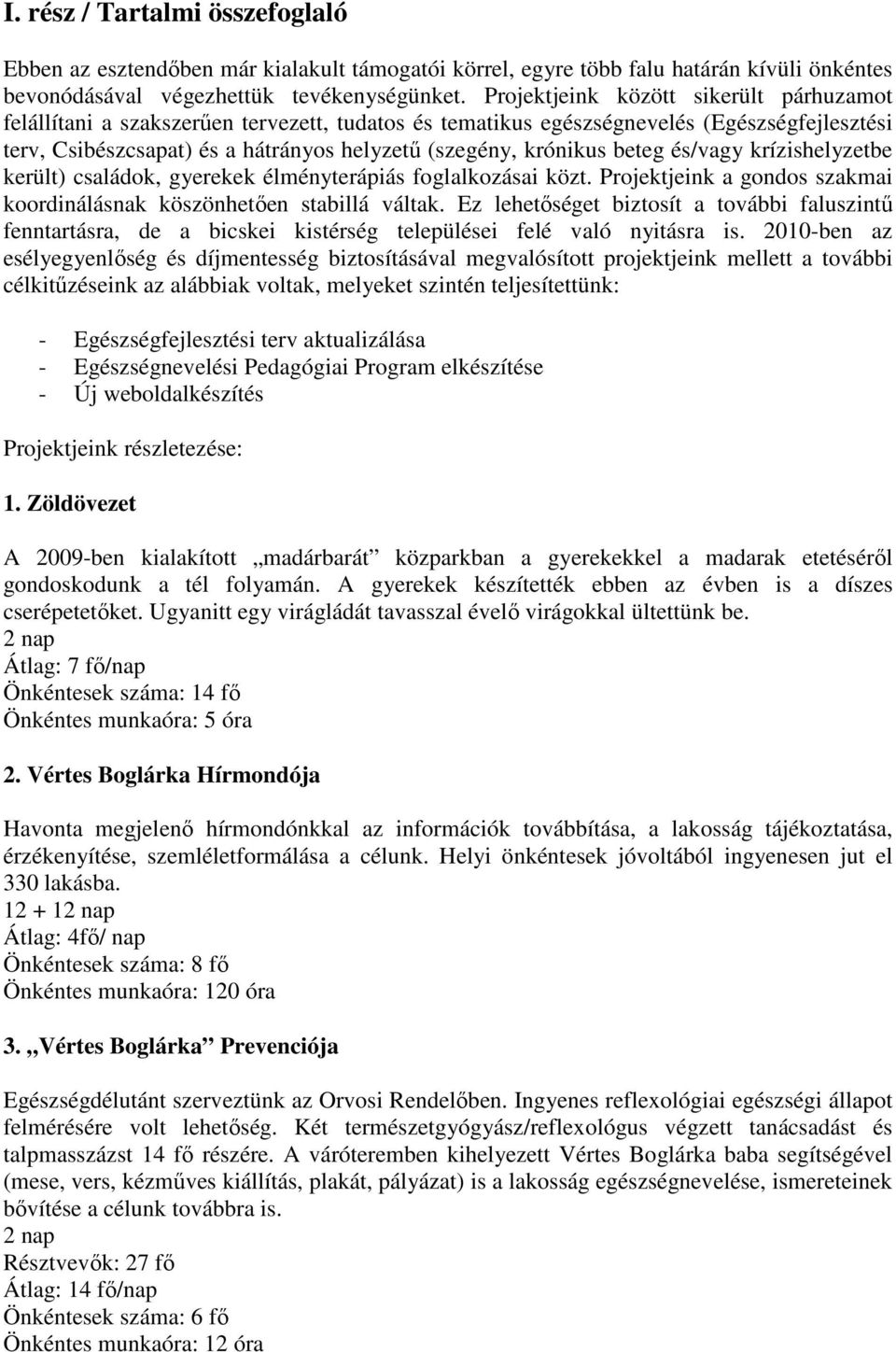 beteg és/vagy krízishelyzetbe került) családok, gyerekek élményterápiás foglalkozásai közt. Projektjeink a gondos szakmai koordinálásnak köszönhetően stabillá váltak.