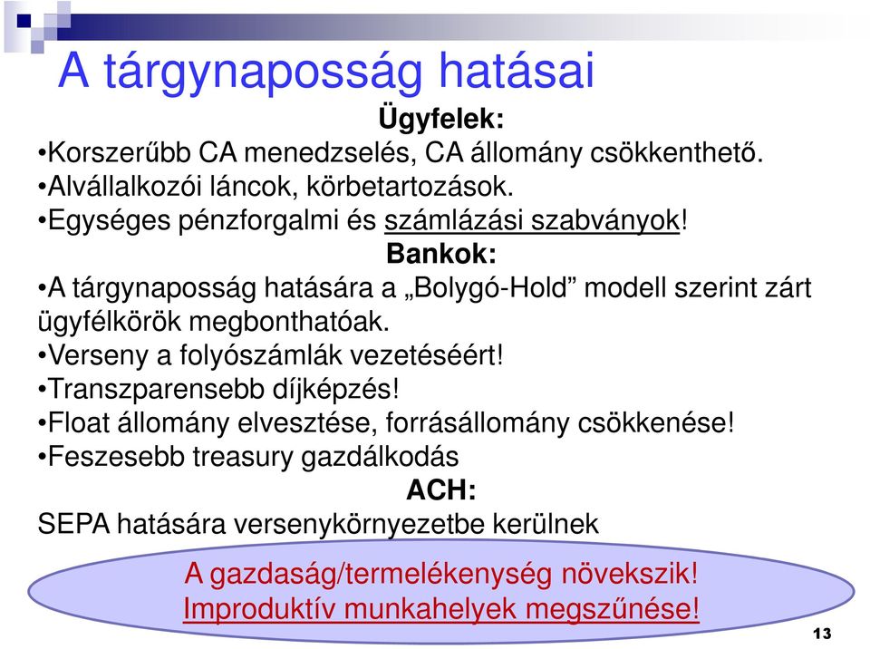 Bankok: A tárgynaposság hatására a Bolygó-Hold modell szerint zárt ügyfélkörök megbonthatóak. Verseny a folyószámlák vezetéséért!