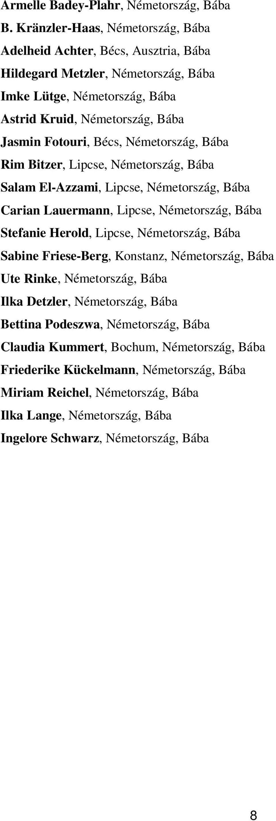 Bécs, Németország, Bába Rim Bitzer, Lipcse, Németország, Bába Salam El-Azzami, Lipcse, Németország, Bába Carian Lauermann, Lipcse, Németország, Bába Stefanie Herold, Lipcse, Németország,