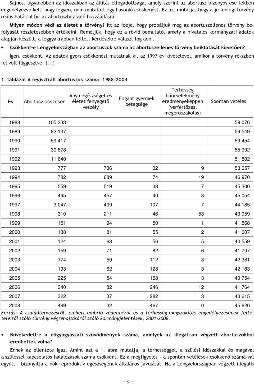 Itt az ideje, hogy próbáljuk meg az abortuszellenes törvény befolyását részletesebben értékelni.