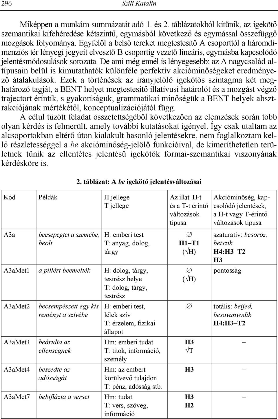 De ami még ennél is lényegesebb: az A nagycsalád altípusain belül is kimutathatók különféle perfektív akcióminségeket eredményez átalakulások.