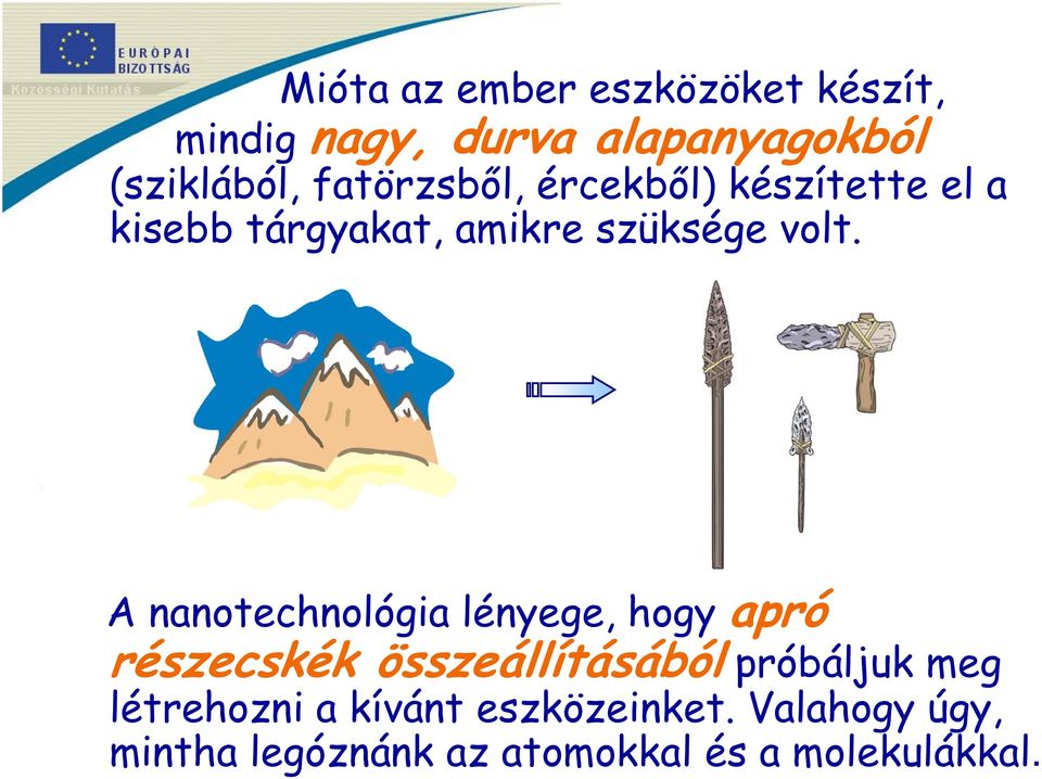 A nanotechnológia lényege, hogy apró részecskék összeállításából próbáljuk meg