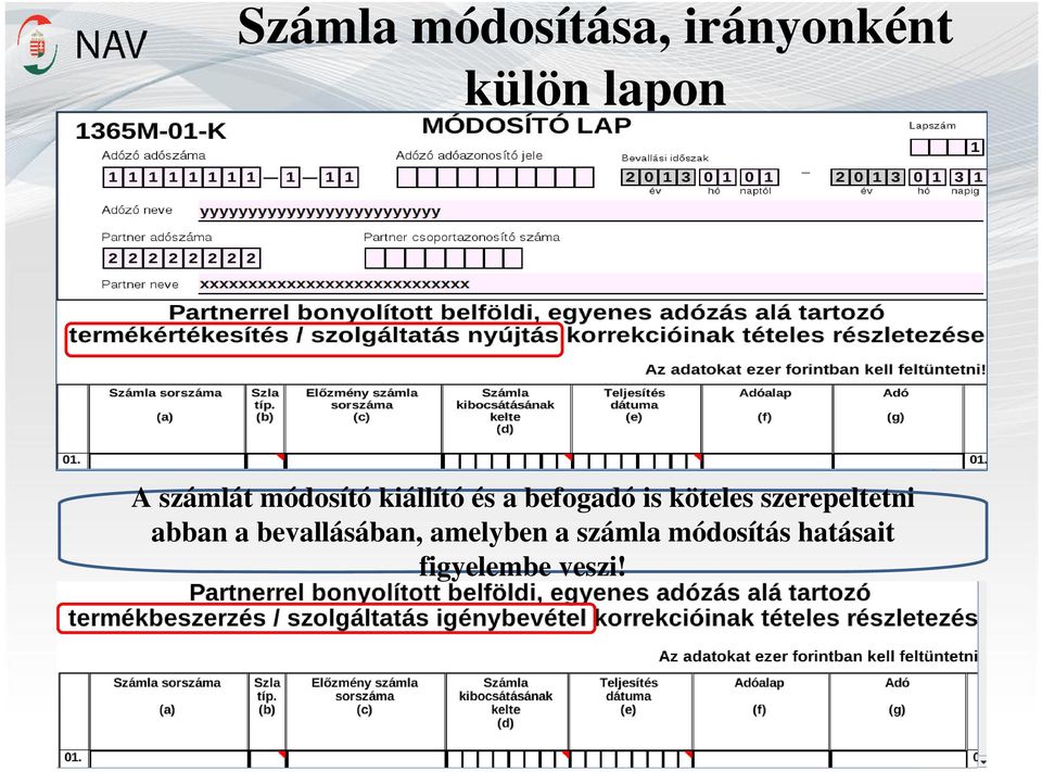 köteles szerepeltetni abban a bevallásában,