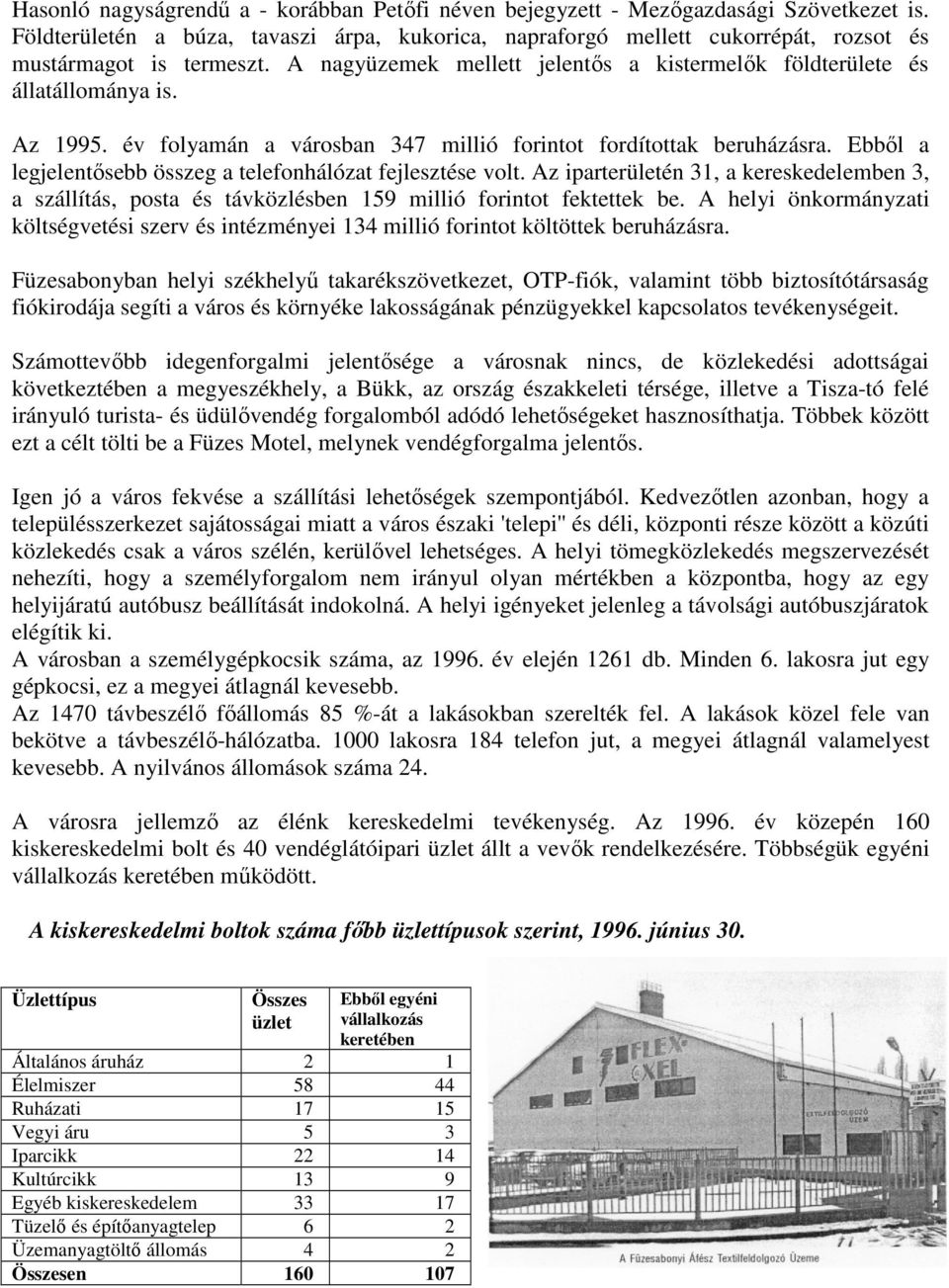 év folyamán a városban 347 millió forintot fordítottak beruházásra. Ebből a legjelentősebb összeg a telefonhálózat fejlesztése volt.