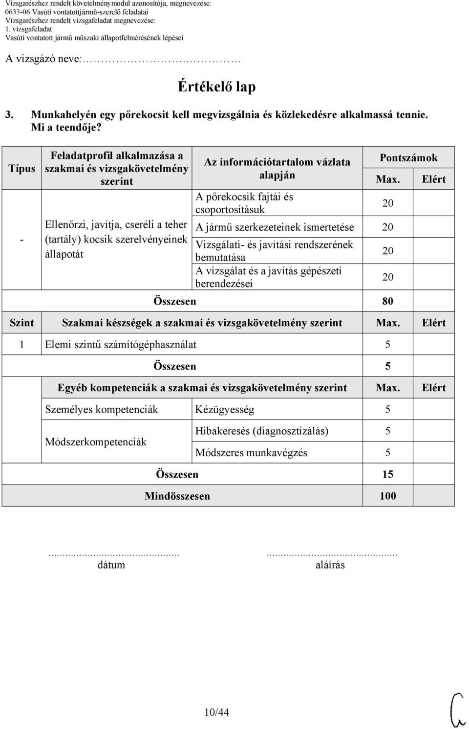 A pőrekocsik fajtái és csoportosításuk Ellenőrzi, javítja, cseréli a teher A jármű szerkezeteinek ismertetése (tartály) kocsik szerelvényeinek Vizsgálati- és javítási rendszerének állapotát