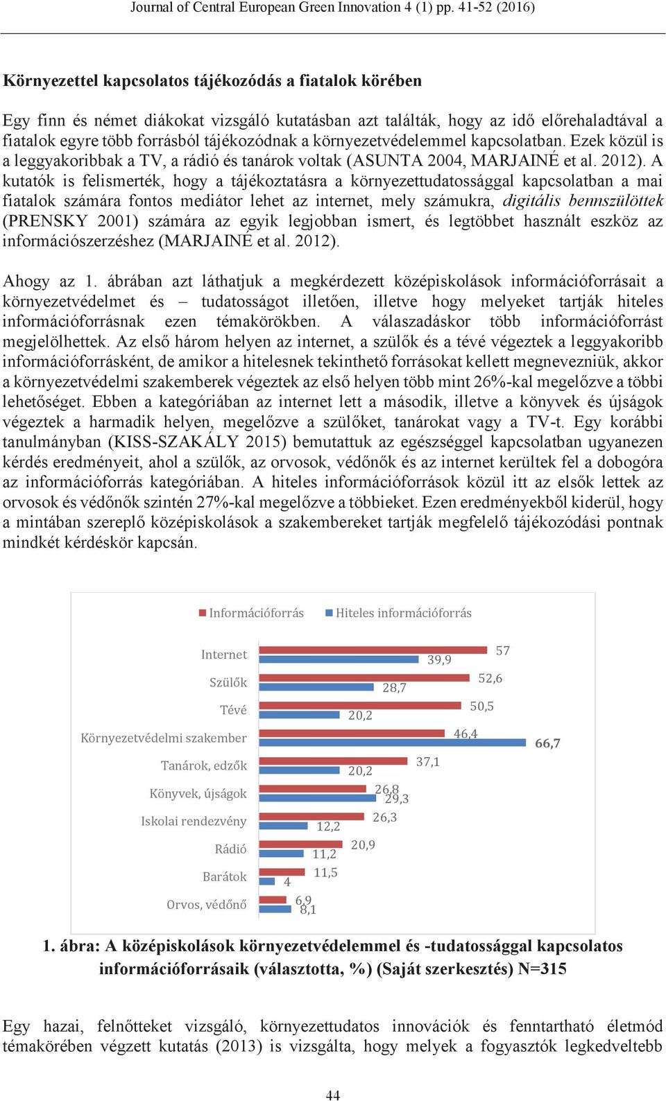 A kutatók is felismerték, hogy a tájékoztatásra a környezettudatossággal kapcsolatban a mai fiatalok számára fontos mediátor lehet az internet, mely számukra, digitális bennszülöttek (PRENSKY 2001)