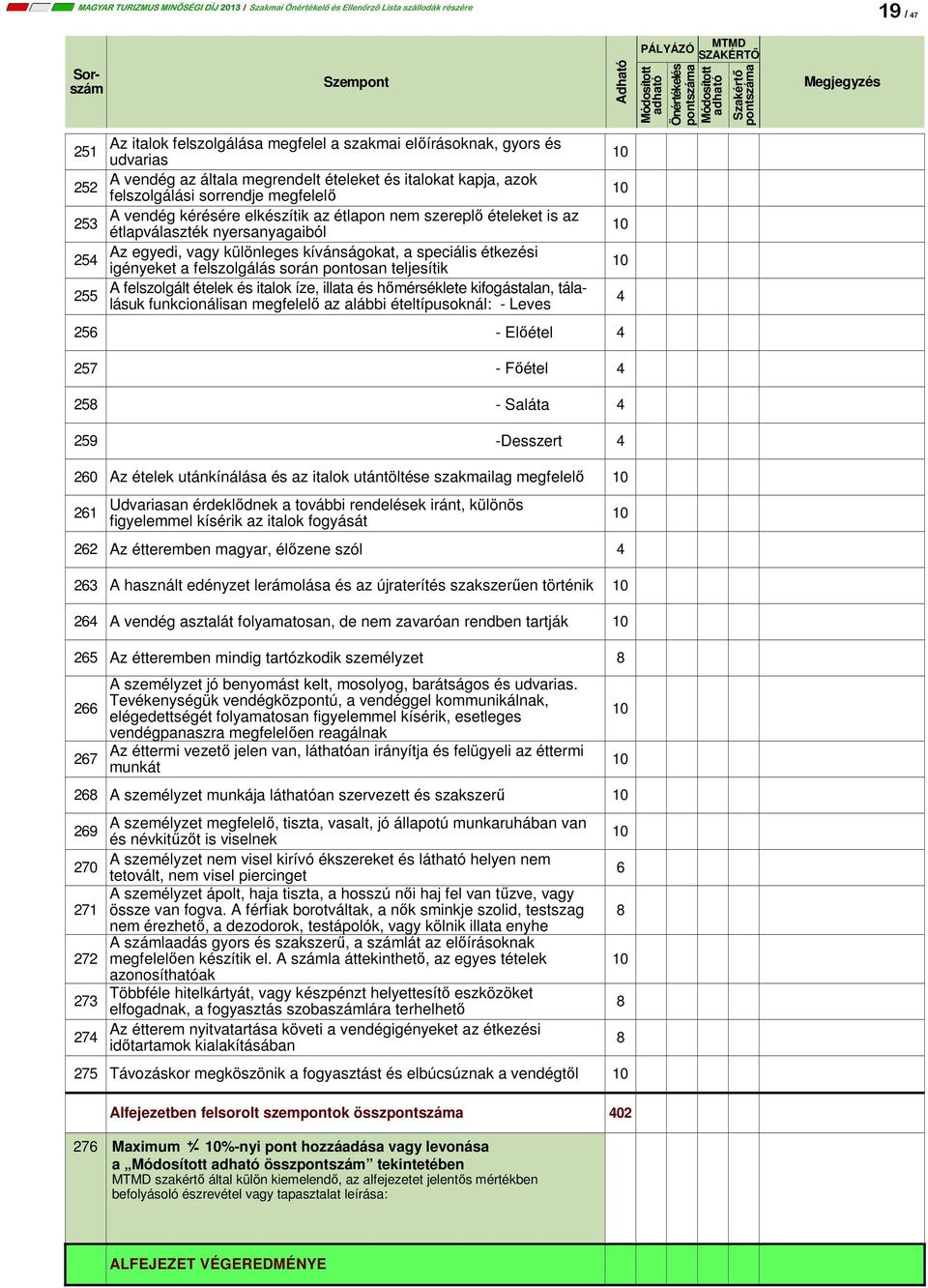 elkészítik az étlapon nem szereplő ételeket is az étlapválaszték nyersanyagaiból Az egyedi, vagy különleges kívánságokat, a speciális étkezési igényeket a felszolgálás során pontosan teljesítik A