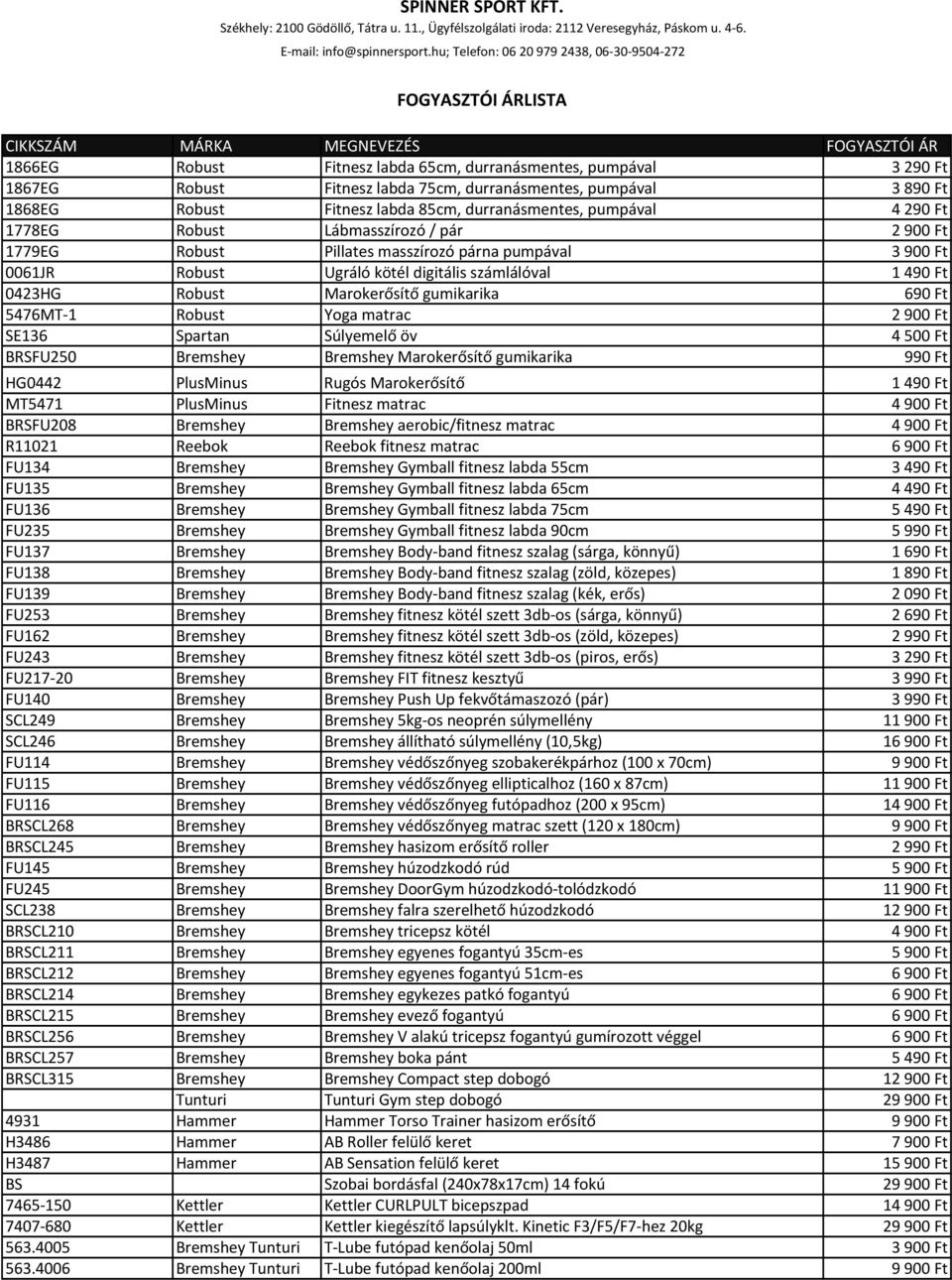 690 Ft 5476MT-1 Robust Yoga matrac 2900 Ft SE136 Spartan Súlyemelő öv 4500 Ft BRSFU250 Bremshey Bremshey Marokerősítő gumikarika 990 Ft HG0442 PlusMinus Rugós Marokerősítő 1490 Ft MT5471 PlusMinus