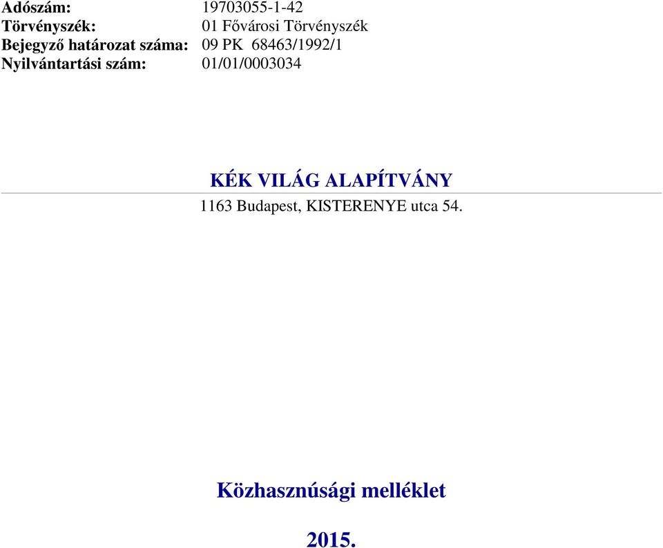 Fővárosi Törvényszék 09 PK 68463/1992/1