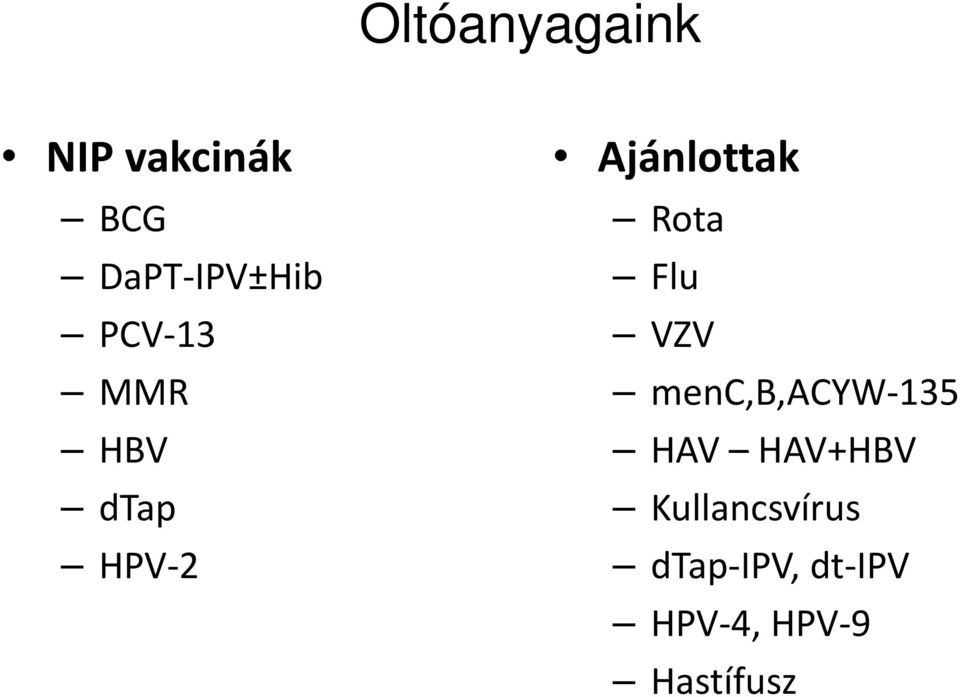 Flu VZV menc,b,acyw-135 HAV HAV+HBV