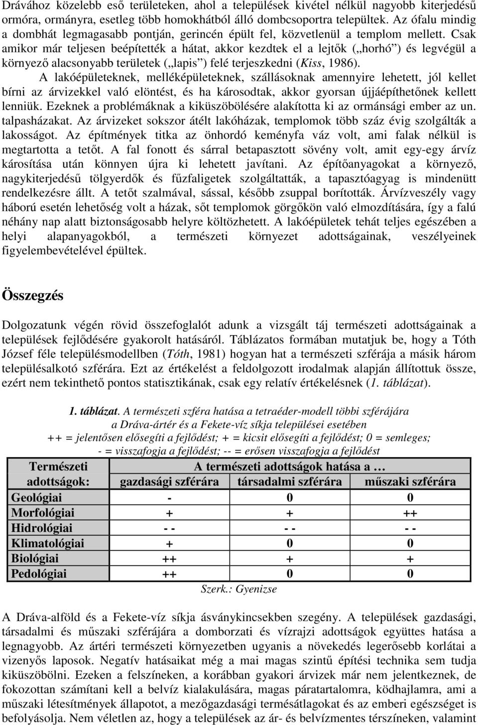 Csak amikor már teljesen beépítették a hátat, akkor kezdtek el a lejtık ( horhó ) és legvégül a környezı alacsonyabb területek ( lapis ) felé terjeszkedni (Kiss, 1986).