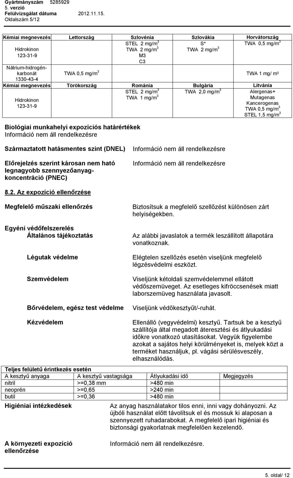 szerint károsan nem ható legnagyobb szennyezőanyagkoncentráció (PNEC) 8.2.