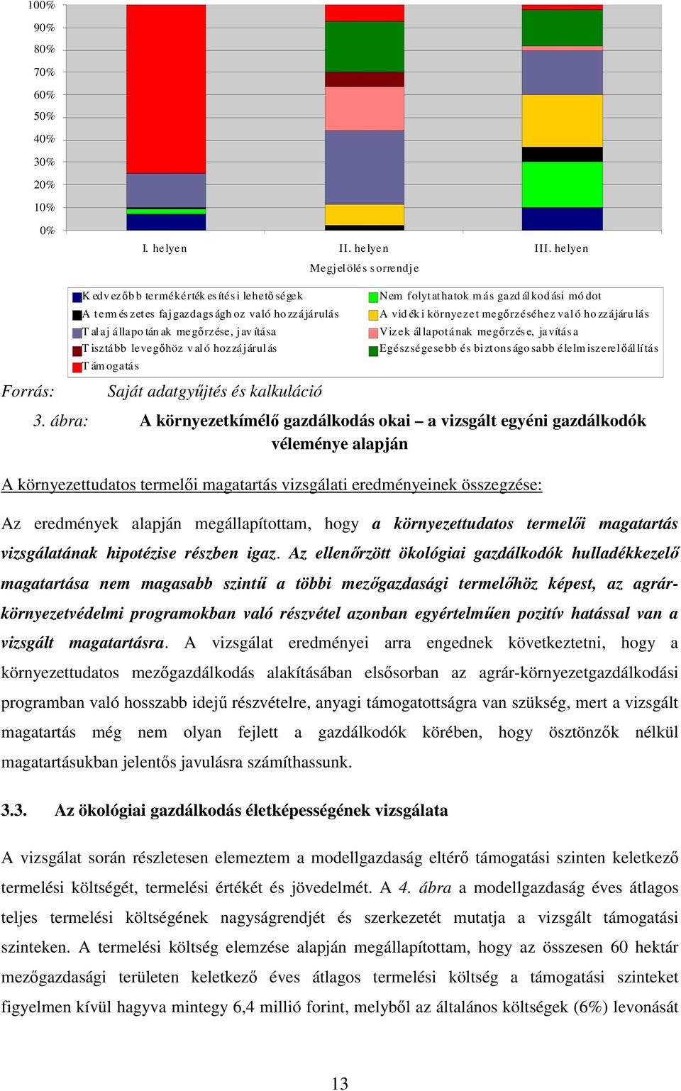 levegıhöz v al ó hozzájárul ás T ám ogatás Saját adatgyőjtés és kalkuláció Nem folyt athatok m ás gazd ál kod ási mó dot A vid ék i környezet megırzéséhez val ó ho zzájáru lás Vizek ál lapotának