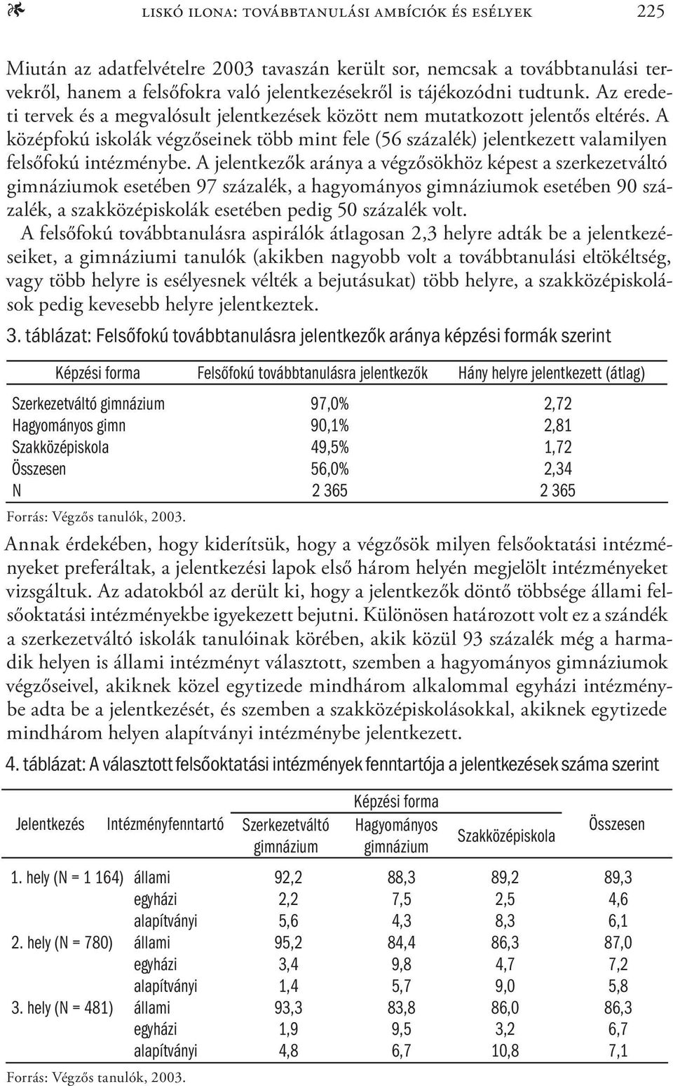 A középfokú iskolák végzőseinek több mint fele (56 százalék) jelentkezett valamilyen felsőfokú intézménybe.