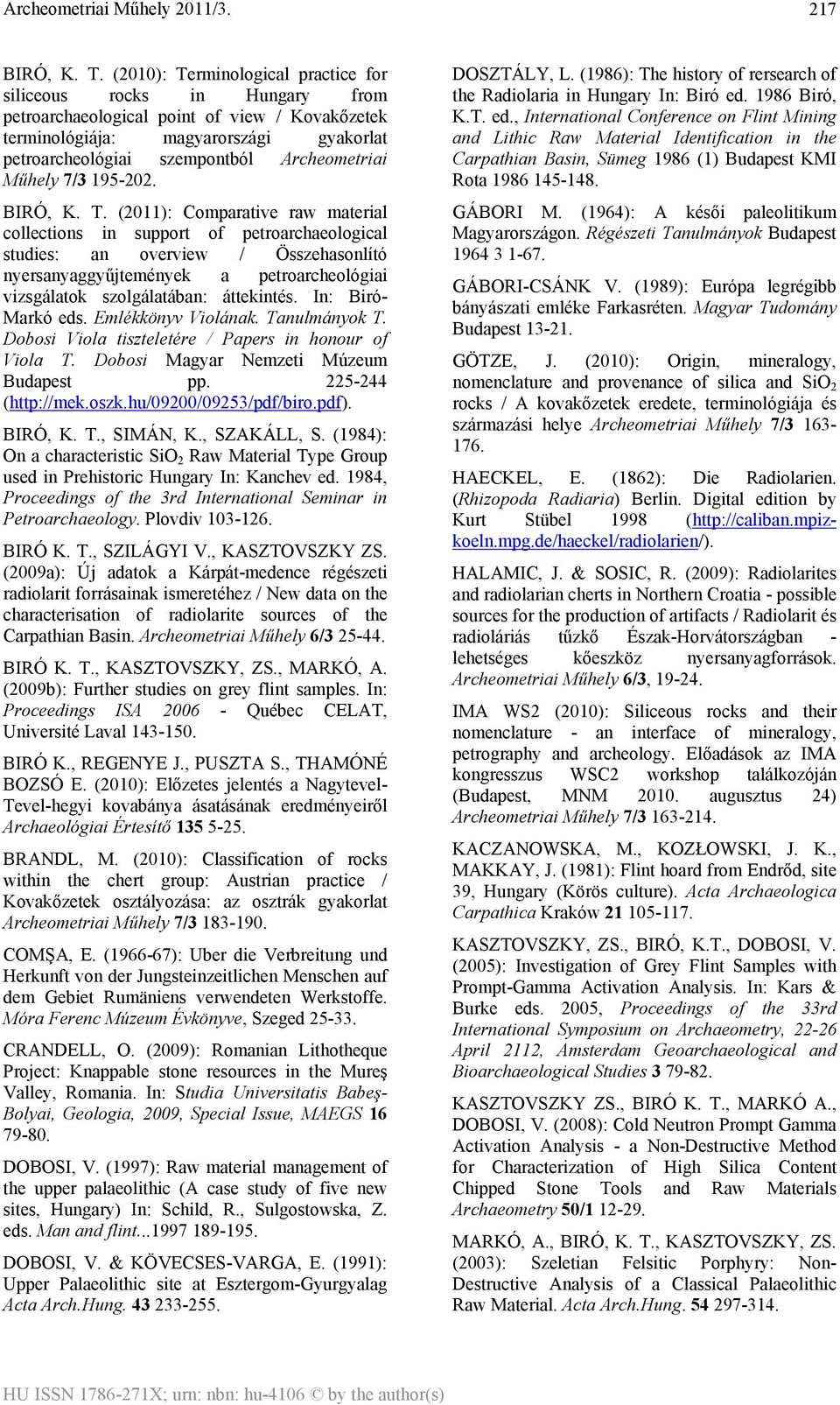 Műhely 7/3 195-202. BIRÓ, K. T.